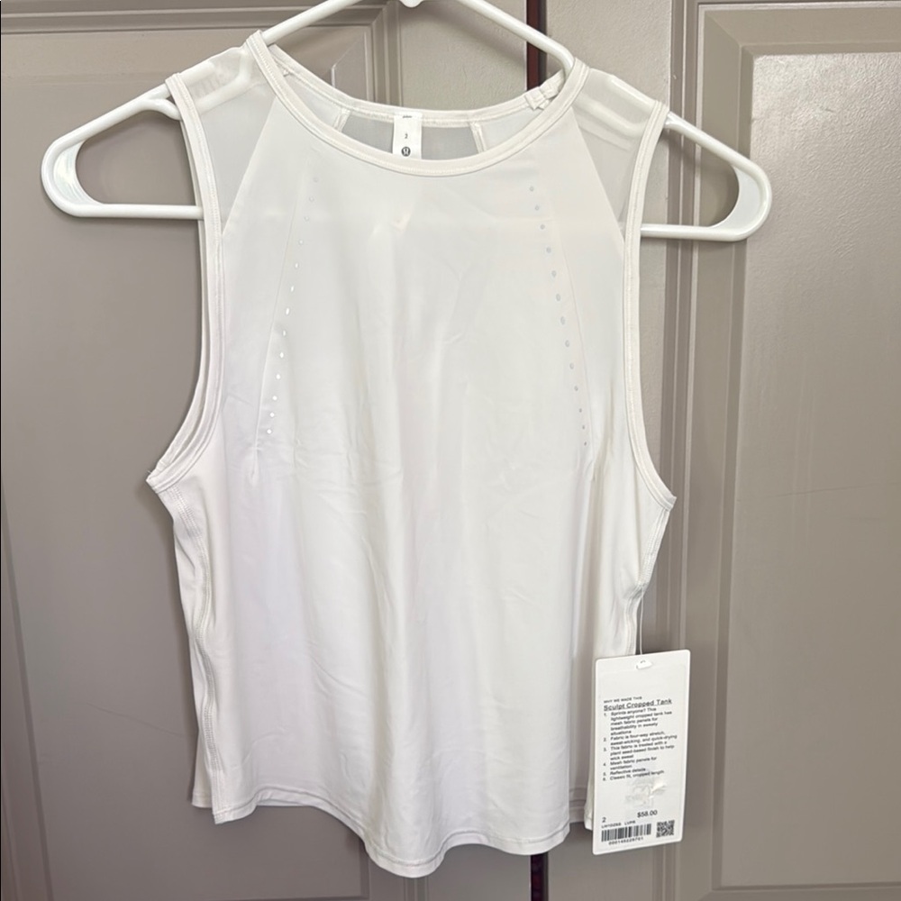 NWT- White Sleeveless Lululemon Tank